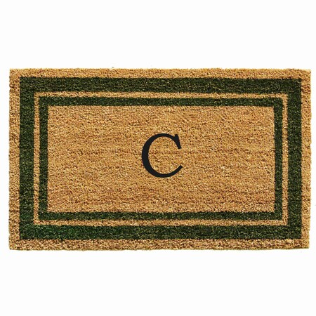 Calloway Mills Monogram Door Mat, Natural, Sage Green, 18 in W x 30 in L 153041830C